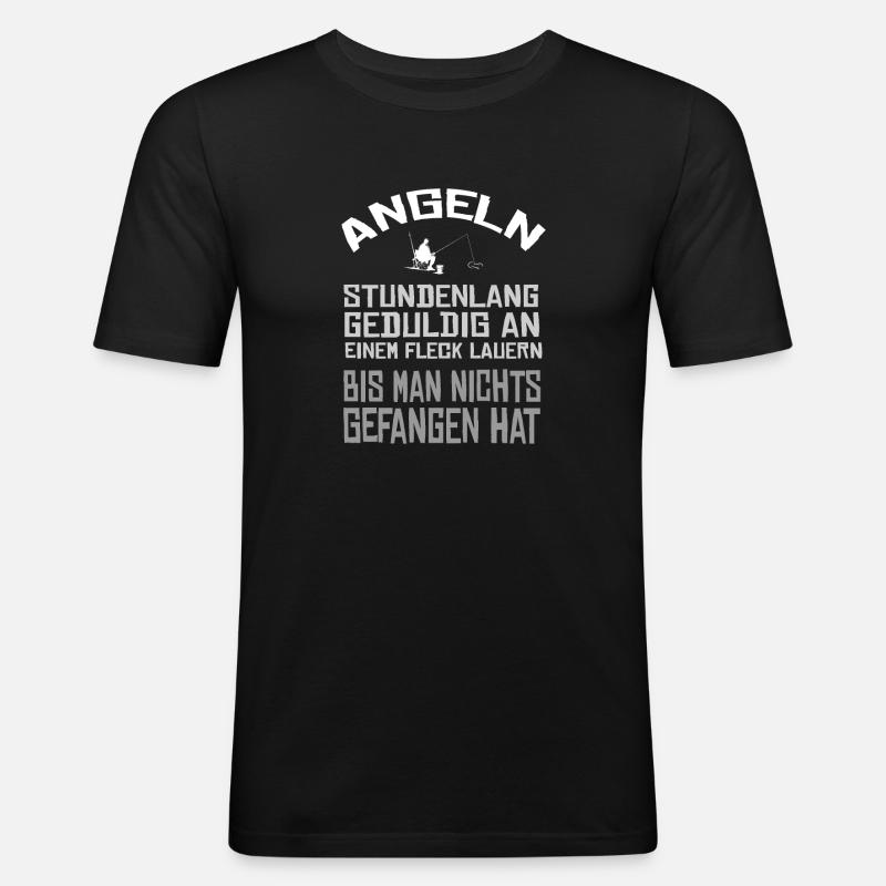Angler Spruch - Männer Slim Fit T-Shirt - Schwarz