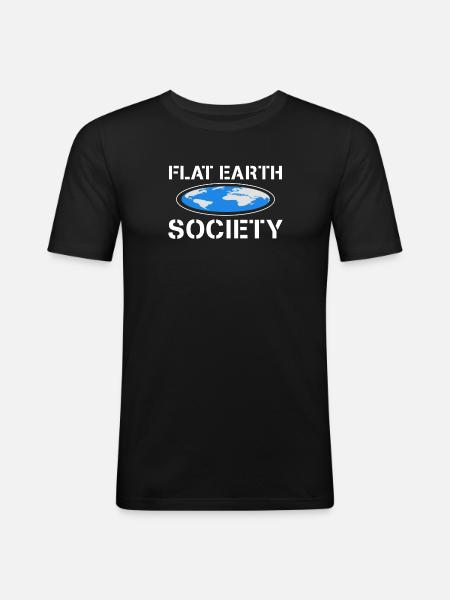 Flat Earth Society - T-shirt près du corps Homme - noir