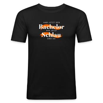 Bachelor Uni Abschluss - Männer Slim Fit T-Shirt - Schwarz - Vorne - Nik (191cm)