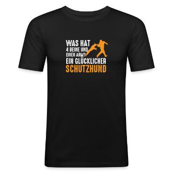 Schutzhund Schäferhund Lustiger Spruch Hund IGP - Männer Slim Fit T-Shirt - Schwarz - Vorne - Nik (191cm)