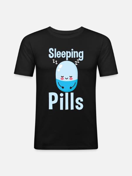 Sleeping Pills Student - Men's Slim Fit T-Shirt - black