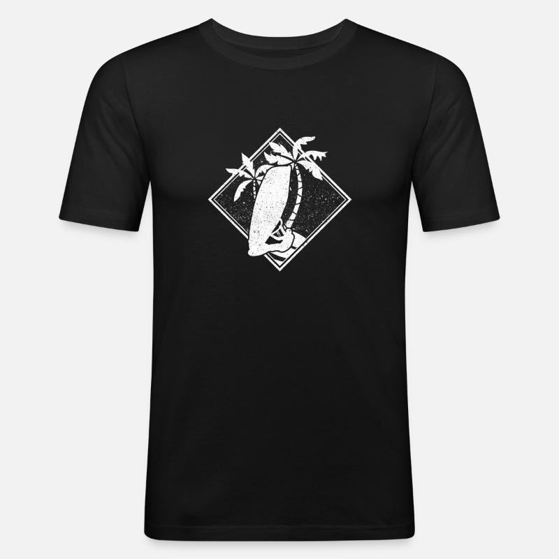 Windsurfen Windsurf - Männer Slim Fit T-Shirt - Schwarz