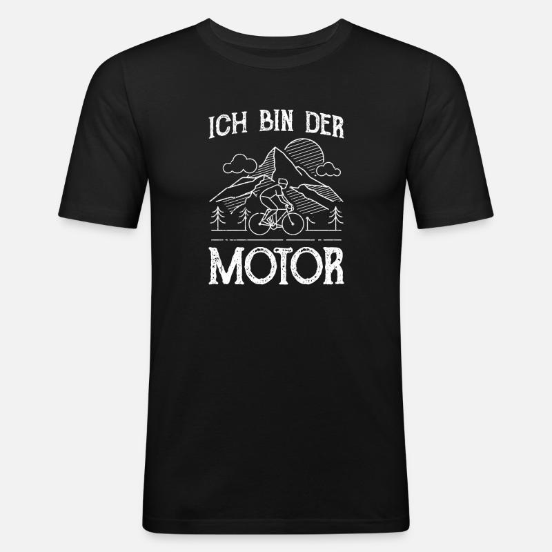 Ich bin der Motor - Männer Slim Fit T-Shirt - Schwarz