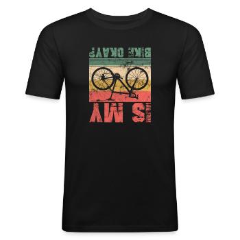 Ist mein Bike ok - Männer Slim Fit T-Shirt - Schwarz - Vorne - Nik (191cm)