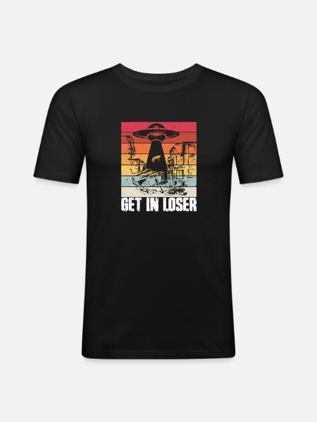 Get in Loser - Männer Slim Fit T-Shirt - Schwarz