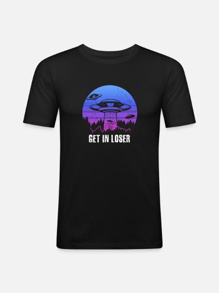 Get in Loser - Männer Slim Fit T-Shirt - Schwarz