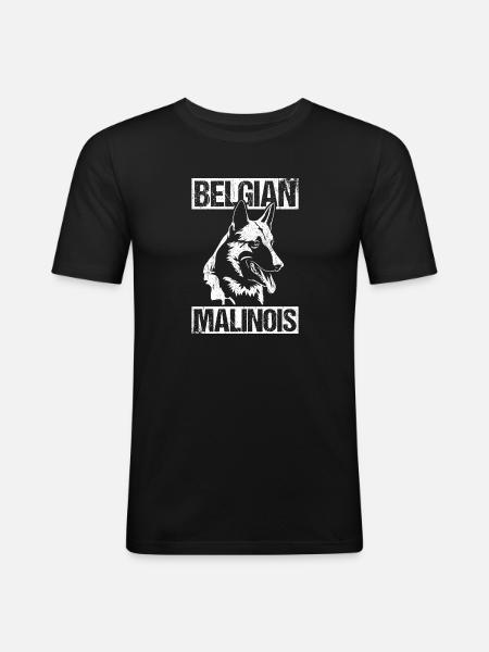 Belgian Malinois Hunde - Männer Slim Fit T-Shirt - Schwarz