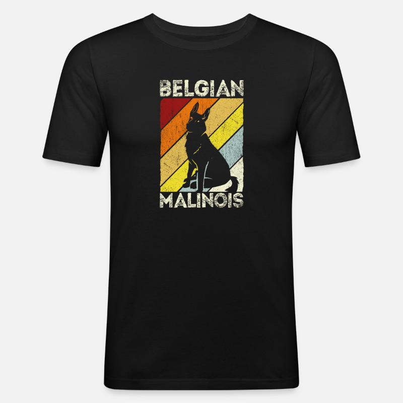 Belgian Malinois Hunde - Männer Slim Fit T-Shirt - Schwarz