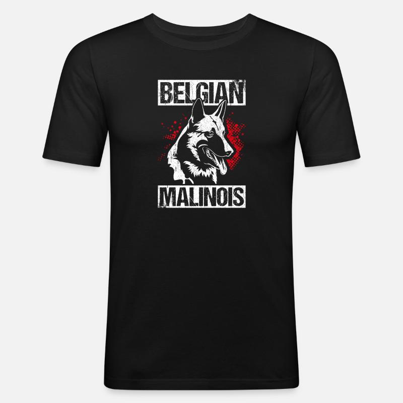 Belgian Malinois Hunde - Männer Slim Fit T-Shirt - Schwarz