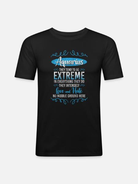Sternzeichen Januar Geburt Symbol - Männer Slim Fit T-Shirt - Schwarz