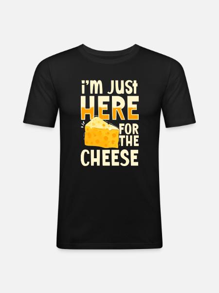 Cheese Lover Cheddar Gouda Cheesecake - Men's Slim Fit T-Shirt - black