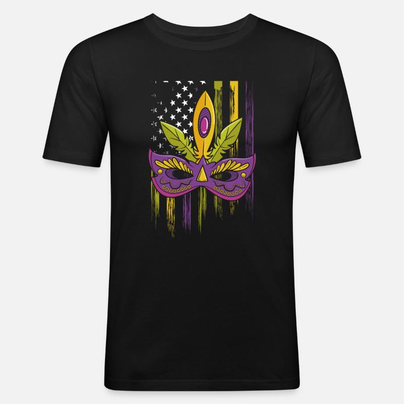 Karneval Kostüm Perlen - Männer Slim Fit T-Shirt - Schwarz