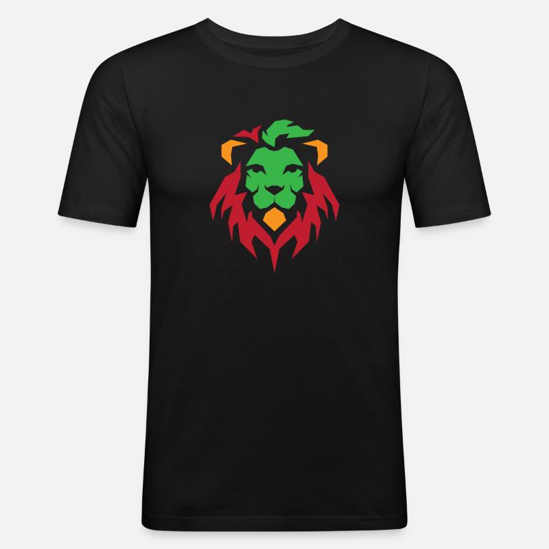 Reggae - Männer Slim Fit T-Shirt - Schwarz