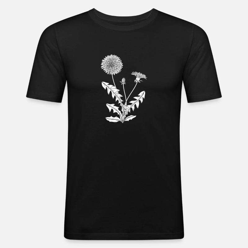 Wildblumen - Männer Slim Fit T-Shirt - Schwarz