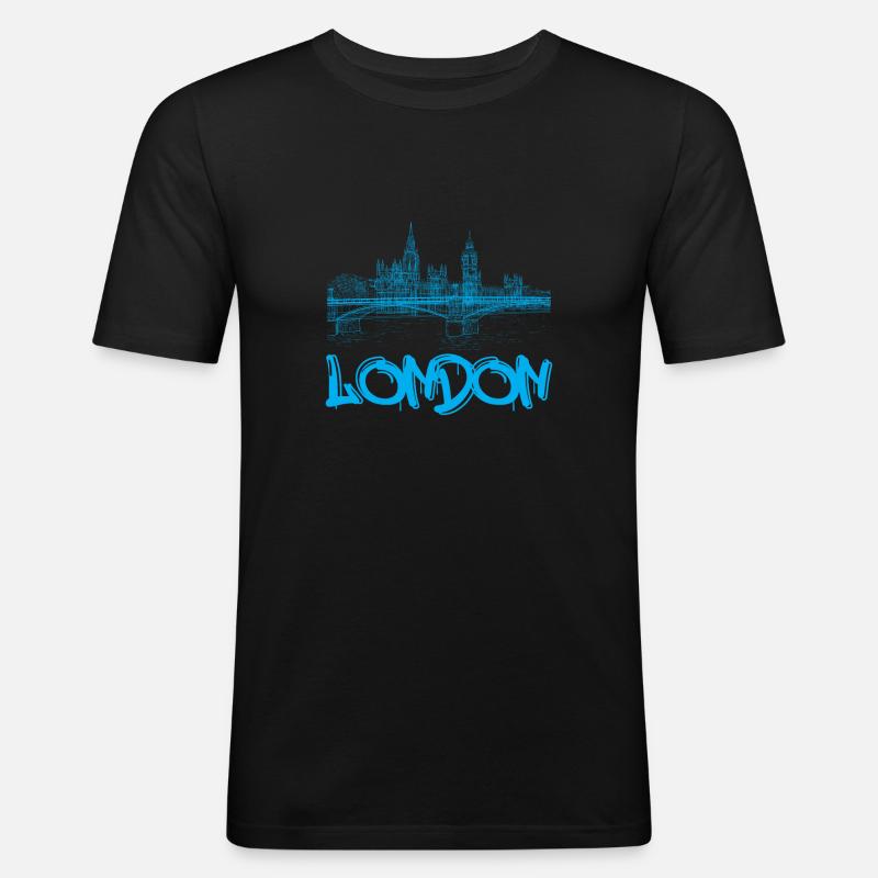 London - Männer Slim Fit T-Shirt - Schwarz