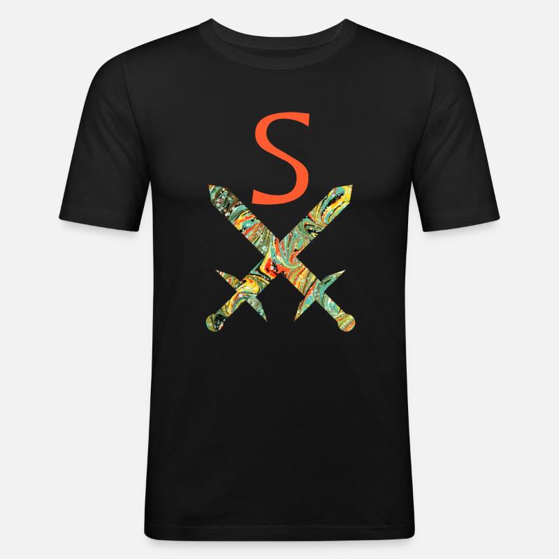 gekreuzte schwerter e 200 s - Männer Slim Fit T-Shirt - Schwarz