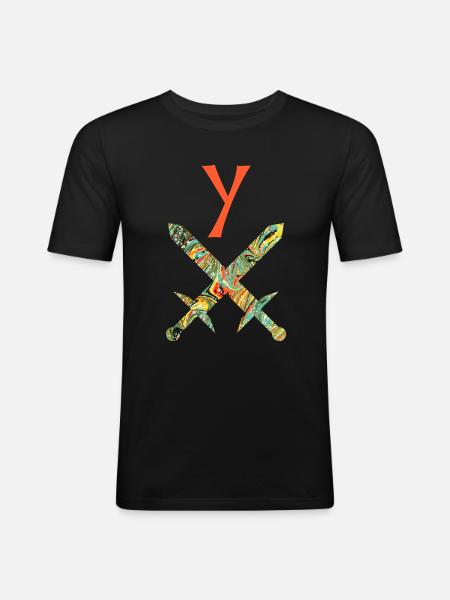 Épées croisées E 200 y - T-shirt près du corps Homme - noir