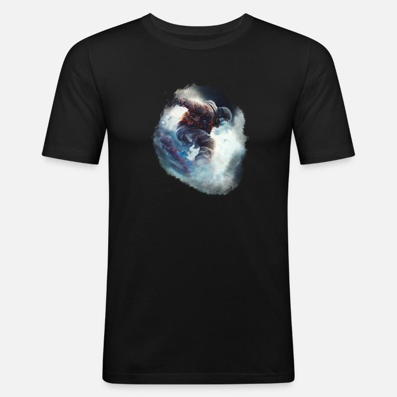 Snowboarder 11 - Männer Slim Fit T-Shirt - Schwarz