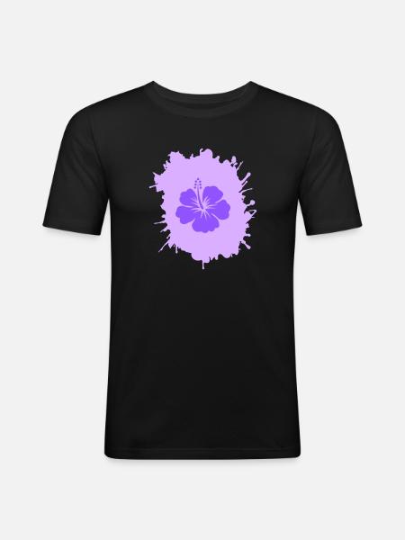 Hibiscus blobs - Men's Slim Fit T-Shirt - black