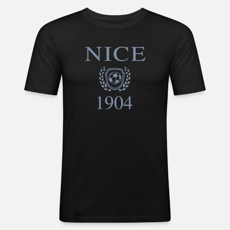 Nizza Origin 1904 - Männer Slim Fit T-Shirt - Schwarz
