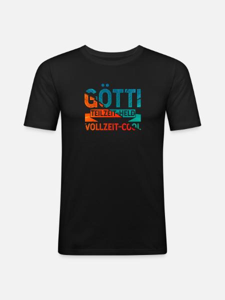 Götti Held - Männer Slim Fit T-Shirt - Schwarz