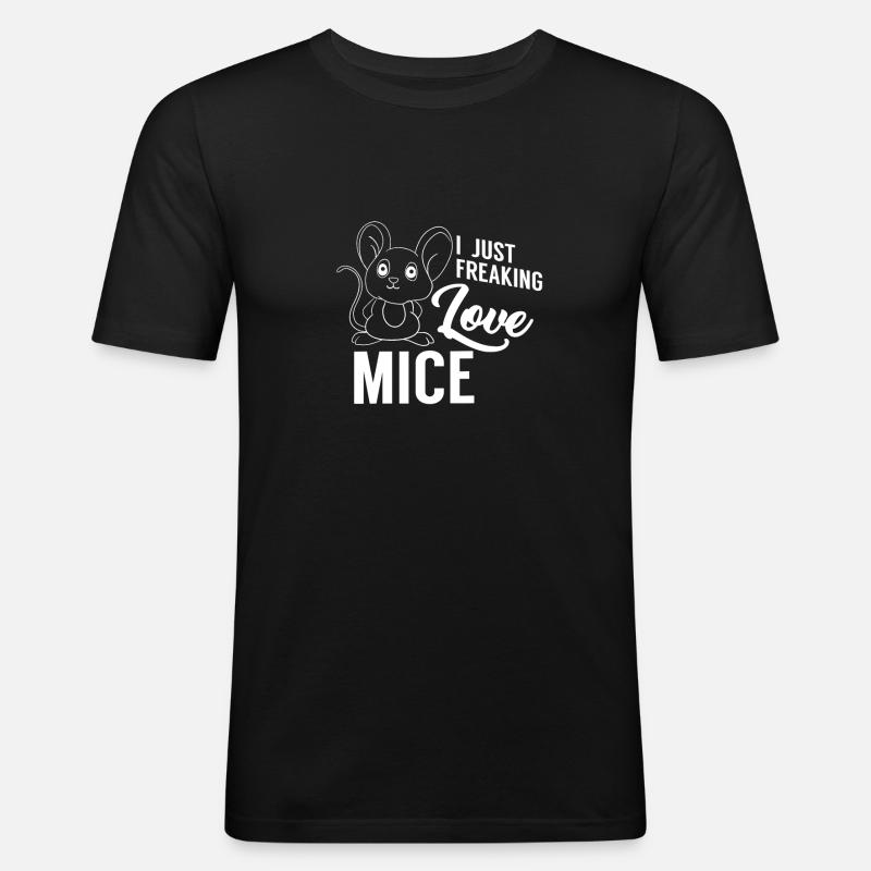 Maus - Männer Slim Fit T-Shirt - Schwarz