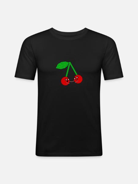 Sweet cherries - Men's Slim Fit T-Shirt - black