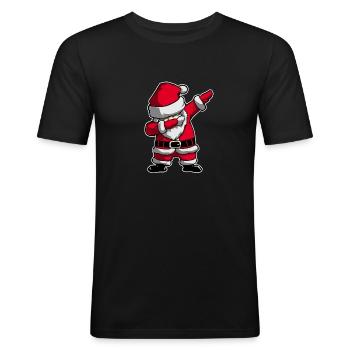 Dabbing Santa Christmas present - Men's Slim Fit T-Shirt - black - Front - Nik (191cm)