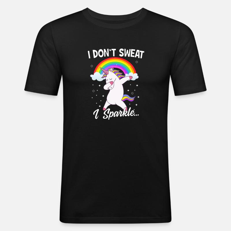 Ich schwitze nicht ich funkel - Männer Slim Fit T-Shirt - Schwarz