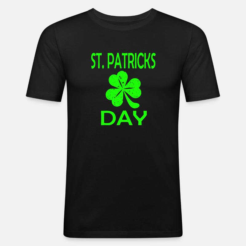 St Patricks Day - Männer Slim Fit T-Shirt - Schwarz