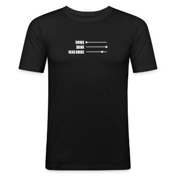 Alkohol Lesen Nichtraucher E-Zigarette Geschenk - Männer Slim Fit T-Shirt - Schwarz - Vorne - Nik (191cm)
