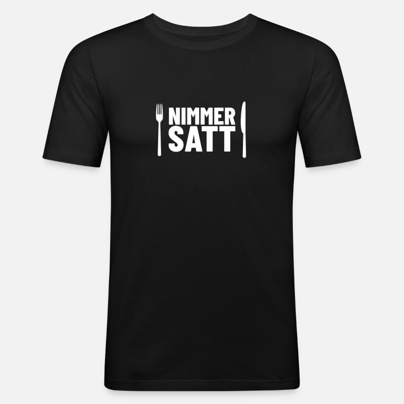 Nimmersatt - Männer Slim Fit T-Shirt - Schwarz