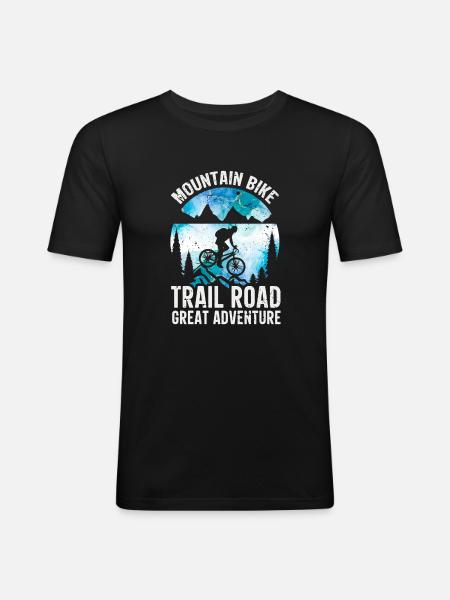 Mountainbike - Männer Slim Fit T-Shirt - Schwarz