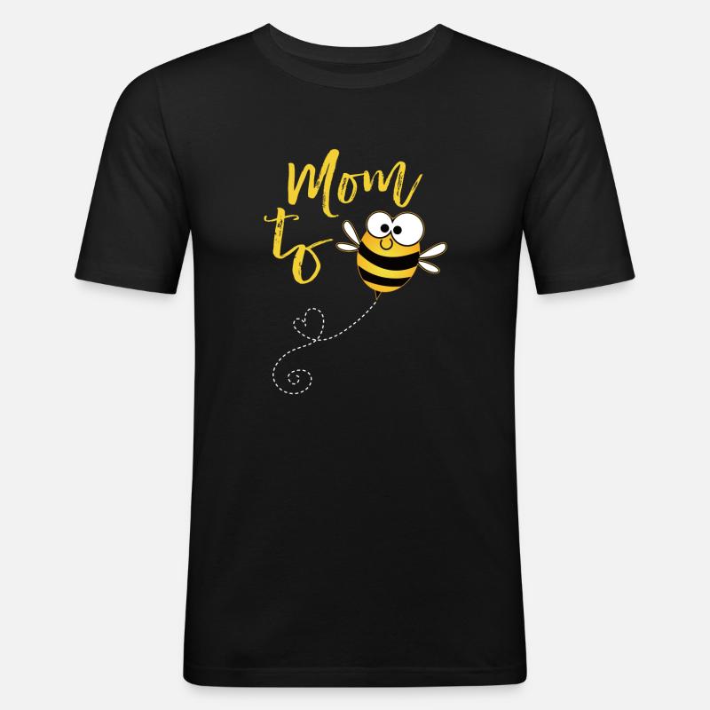 Mutter zur Biene - Männer Slim Fit T-Shirt - Schwarz