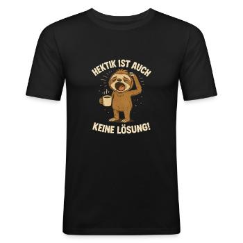 Sloth Gift Late Riser Sloth Office - Men's Slim Fit T-Shirt - black - Front - Nik (191cm)