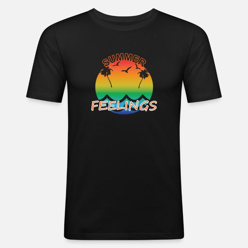 Summer Feelings - Männer Slim Fit T-Shirt - Schwarz