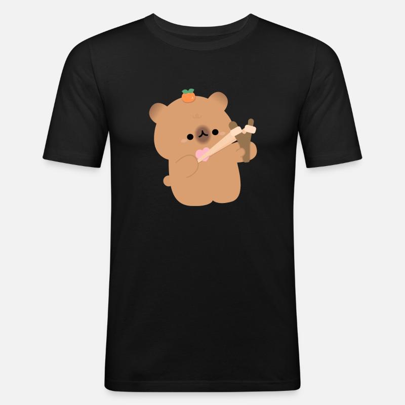 Capybara Love - Men's Slim Fit T-Shirt - black