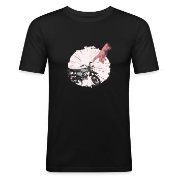 Simme conduite hirondelle Simson KR50 KR51 S50 S51 - T-shirt près du corps Homme - noir - Devant - Nik (191cm)