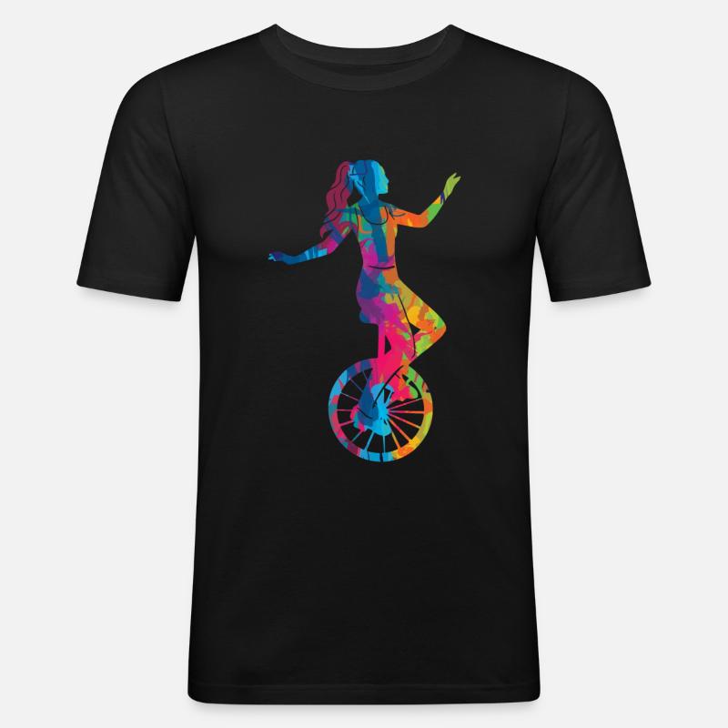 Einrad Einradfahrerin Einradfahrer Einradfahren - Männer Slim Fit T-Shirt - Schwarz