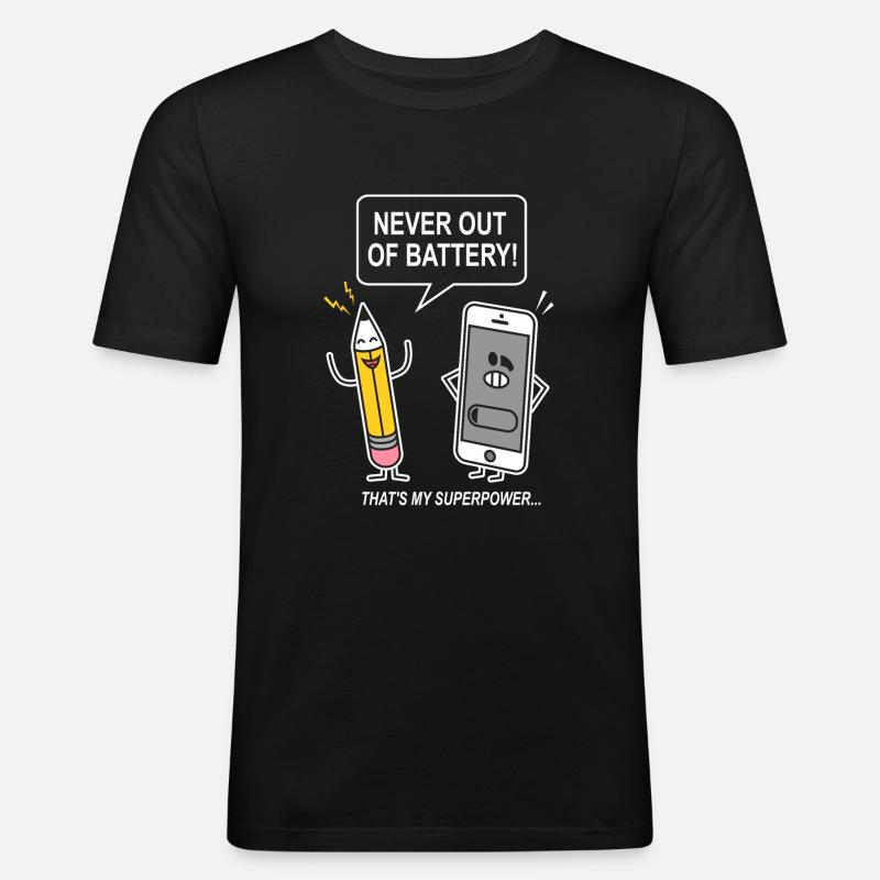 funny humor sarcasm smartphon - Men's Slim Fit T-Shirt - black