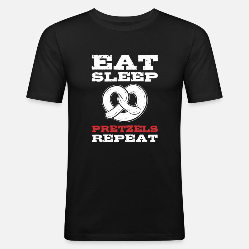 Brezel - Männer Slim Fit T-Shirt - Schwarz