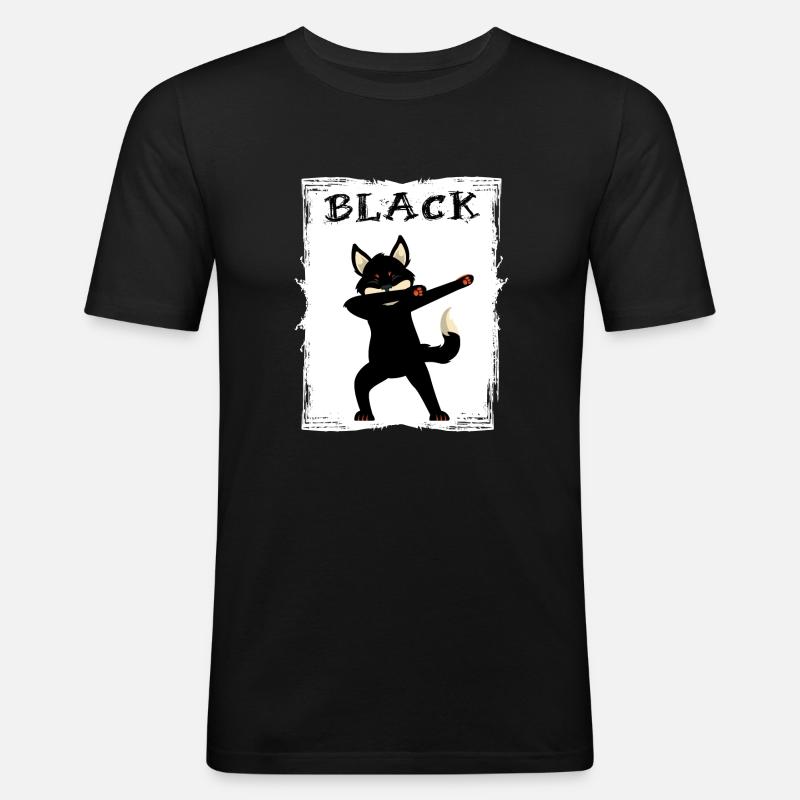 black fox tolerance equality black - Men's Slim Fit T-Shirt - black
