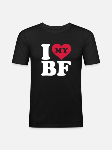I love my boyfriend - Men's Slim Fit T-Shirt - black