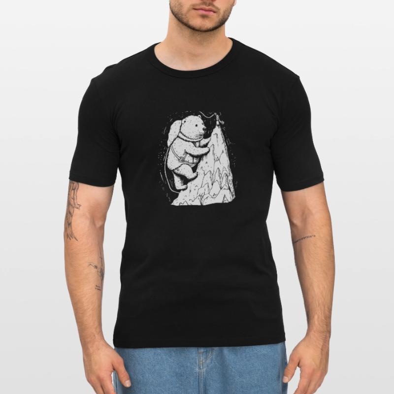 Süßer Eisbär Bär süß Bergsteigen Klettern Geschenk Männer Slim Fit T-Shirt