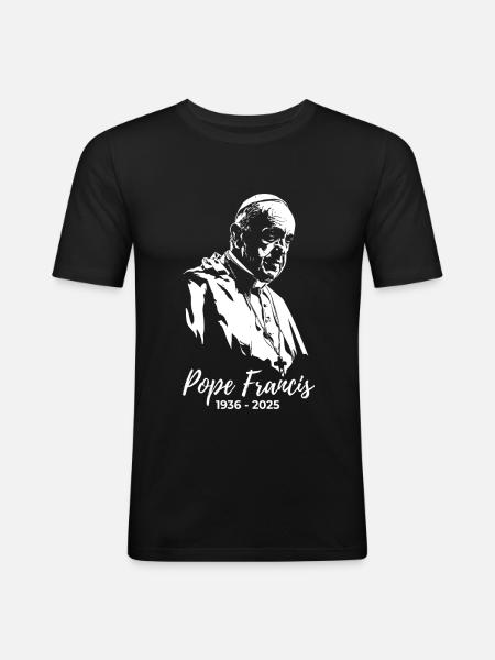 Pope Francis - Holy Father - Men's Slim Fit T-Shirt - black