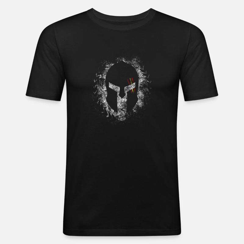 Spartanisches Spanien. Gladiator Englisch - Männer Slim Fit T-Shirt - Schwarz