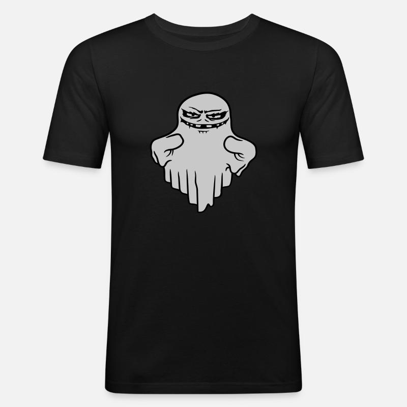 Böser schwebender Geist Comic - Männer Slim Fit T-Shirt - Schwarz