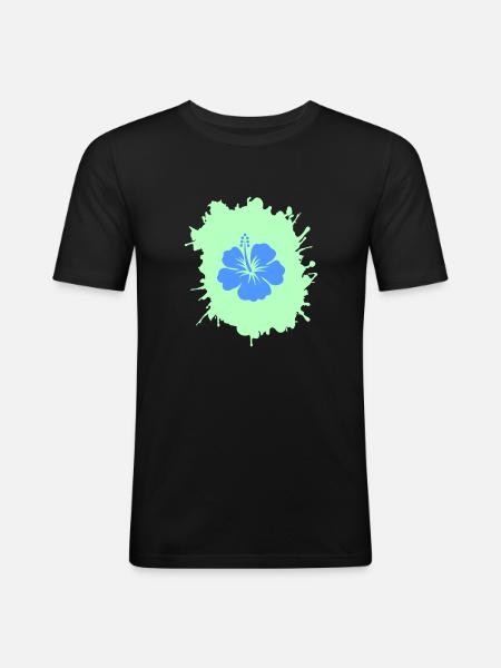 Hibiscus blobs - Men's Slim Fit T-Shirt - black
