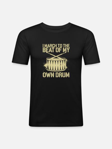 Fier de son propre rythme - T-shirt près du corps Homme - noir