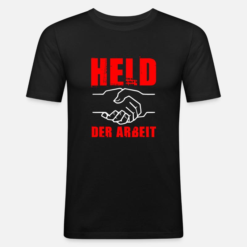 HELD DER ARBEIT - DDR Ostalgie - Männer Slim Fit T-Shirt - Schwarz